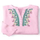 Embroidered Thermal Henley Tee image number null