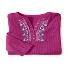 Embroidered Thermal Henley Tee image number null