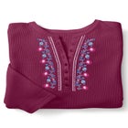 Embroidered Thermal Henley Tee image number null