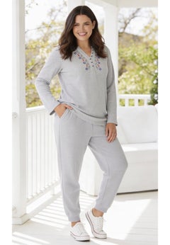 Embroidered Thermal Henley Tee