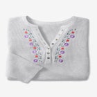Embroidered Thermal Henley Tee image number null