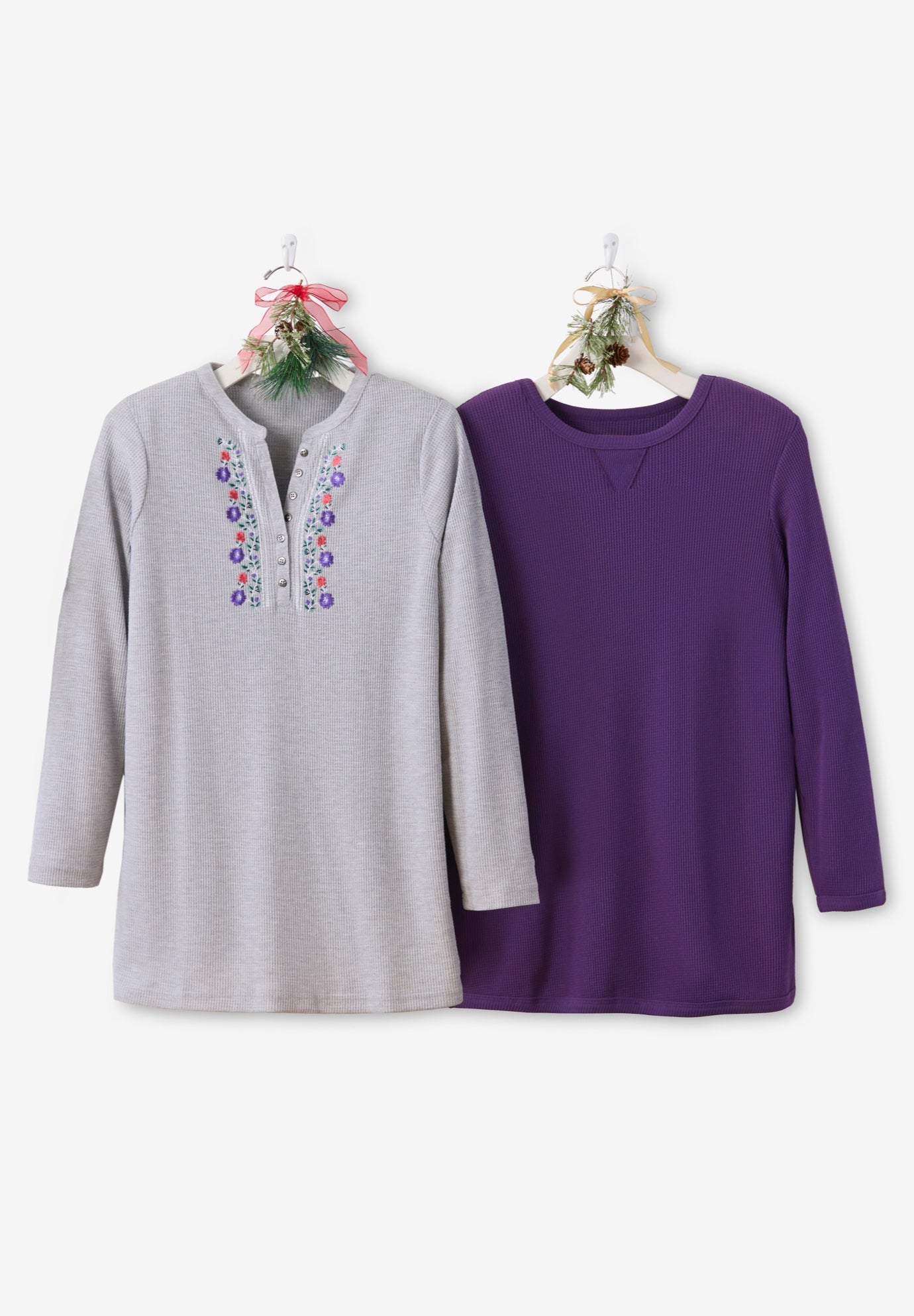 Embroidered Thermal Henley Tee image number 4