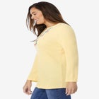 Embroidered Thermal Henley Tee image number null