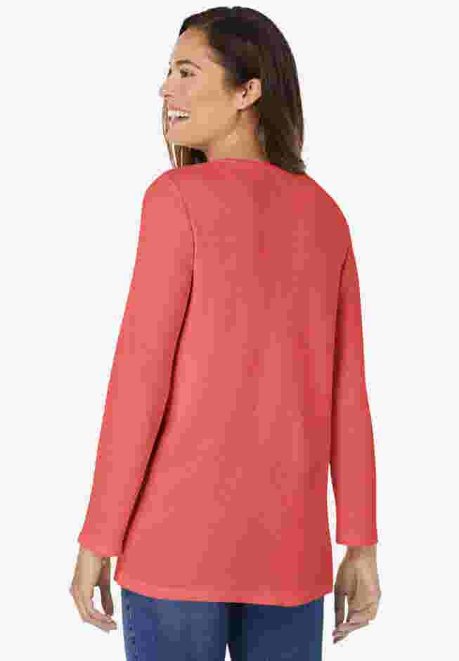Embroidered Thermal Henley Tee image number 1
