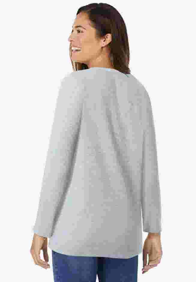 Embroidered Thermal Henley Tee image number 1
