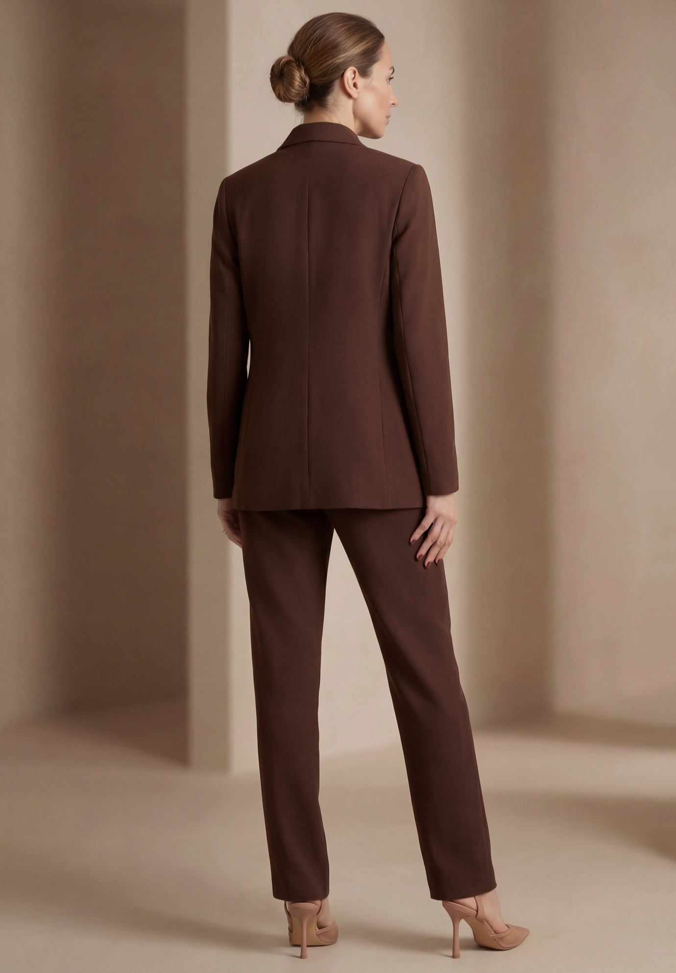 Double-Breasted Stretch Crepe Pantsuit image number 1