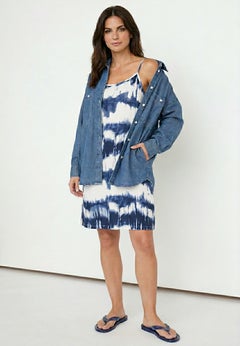 Stretch Jersey Knit A-Line Scoop Neck Tank Dress
