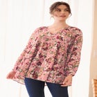 Tiered Tunic With Notch V-Neck image number null