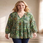 Tiered Tunic With Notch V-Neck image number 0