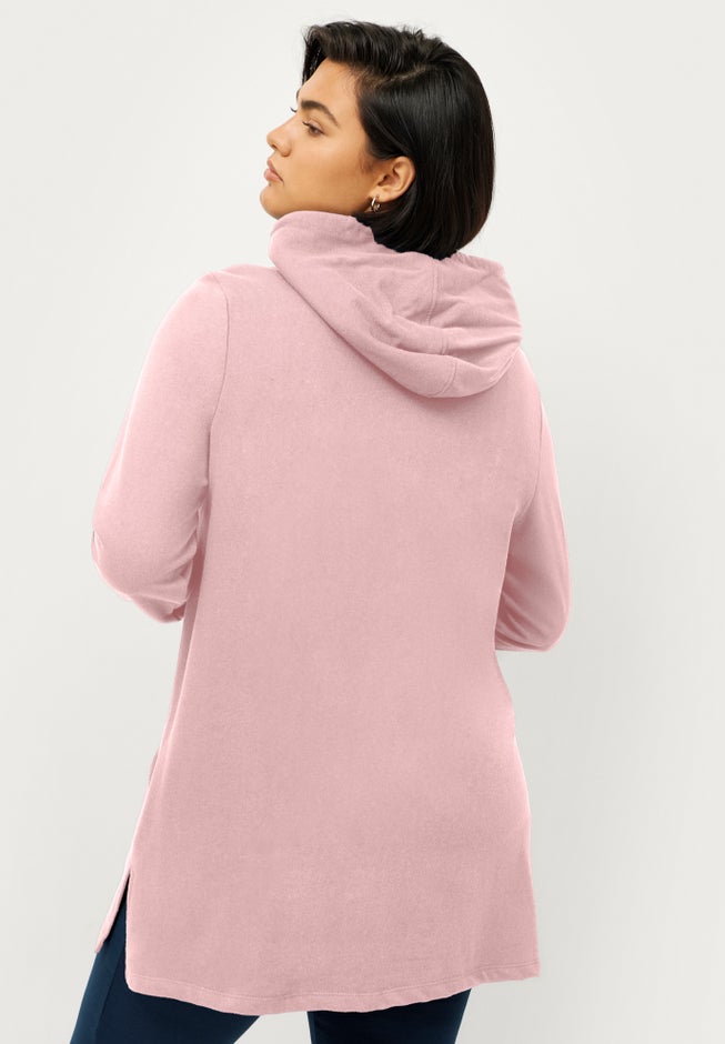 French Terry Zip-Front Hoodie With Zip Pockets image number 1