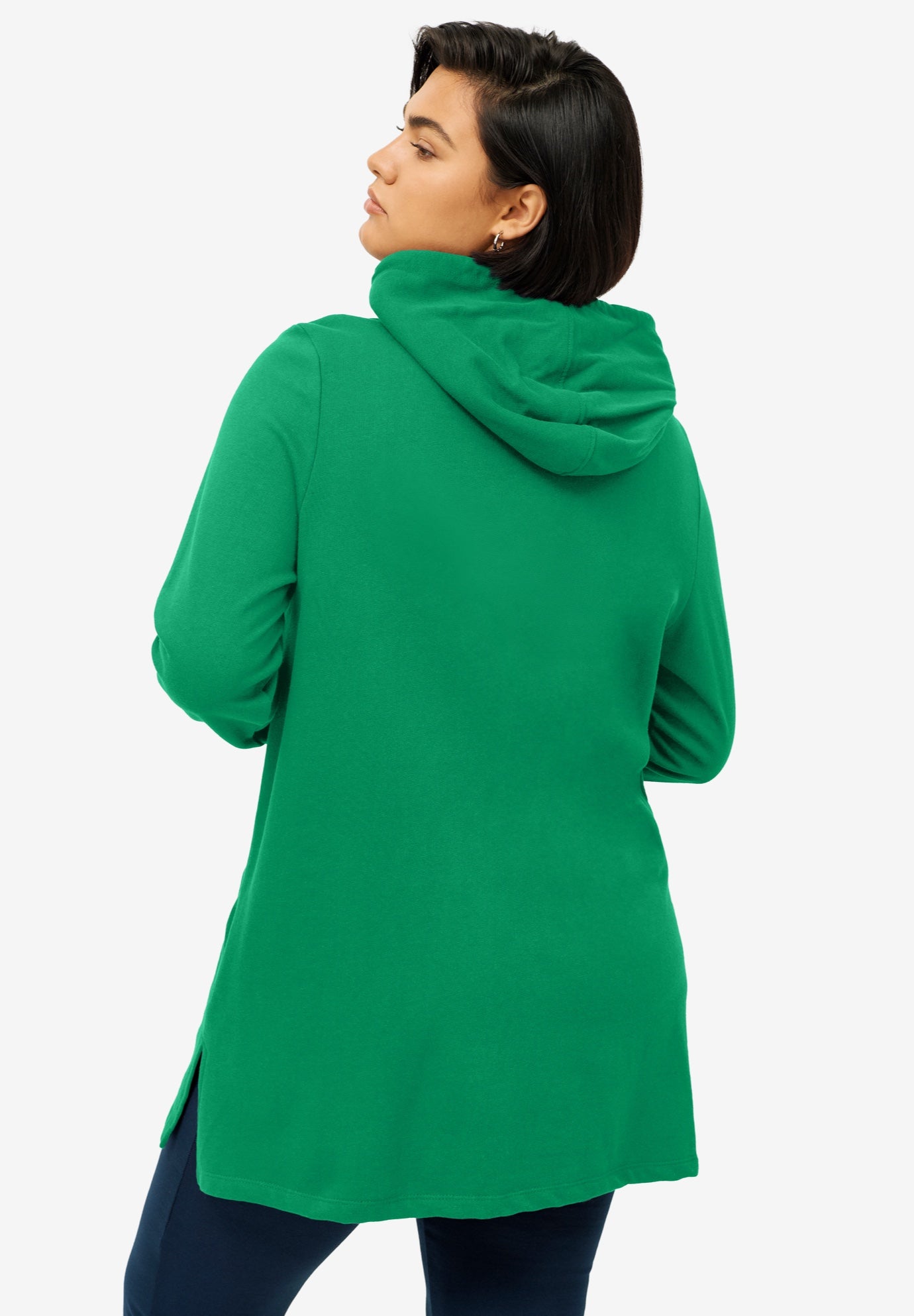 French Terry Zip-Front Hoodie With Zip Pockets image number 1