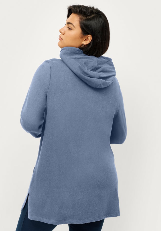 French Terry Zip-Front Hoodie With Zip Pockets image number 1