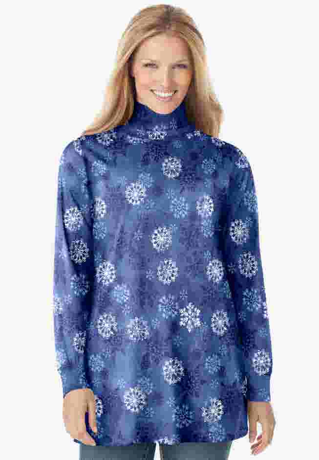 Perfect Printed Long-Sleeve Turtleneck Tee image number 0