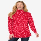 Perfect Printed Long-Sleeve Turtleneck Tee image number null