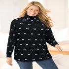 Perfect Printed Long-Sleeve Turtleneck Tee image number null