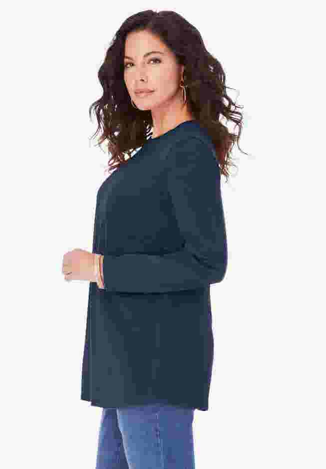 Plus Size Cotton Ultimate Long Sleeve Crewneck Tee image number 2
