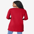 Plus Size Cotton Ultimate Long Sleeve V-Neck Tunic image number null