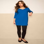 Plus Size Cotton Ultimate Long Sleeve V-Neck Tunic image number null