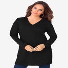 Plus Size Cotton Ultimate Long Sleeve V-Neck Tunic image number null