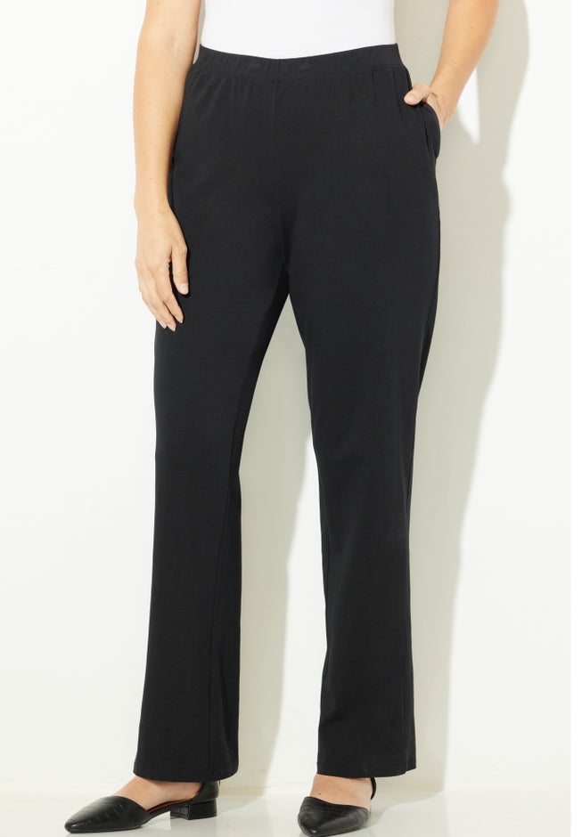 womens plus size dress pants Women Plus Size Dress Pants Stretch Pull On Flare Pants Pockets Dressy Business Casual Work Pants