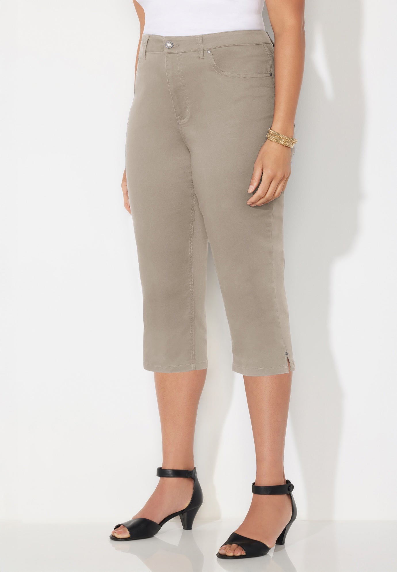 Sateen Stretch Capri image number 2