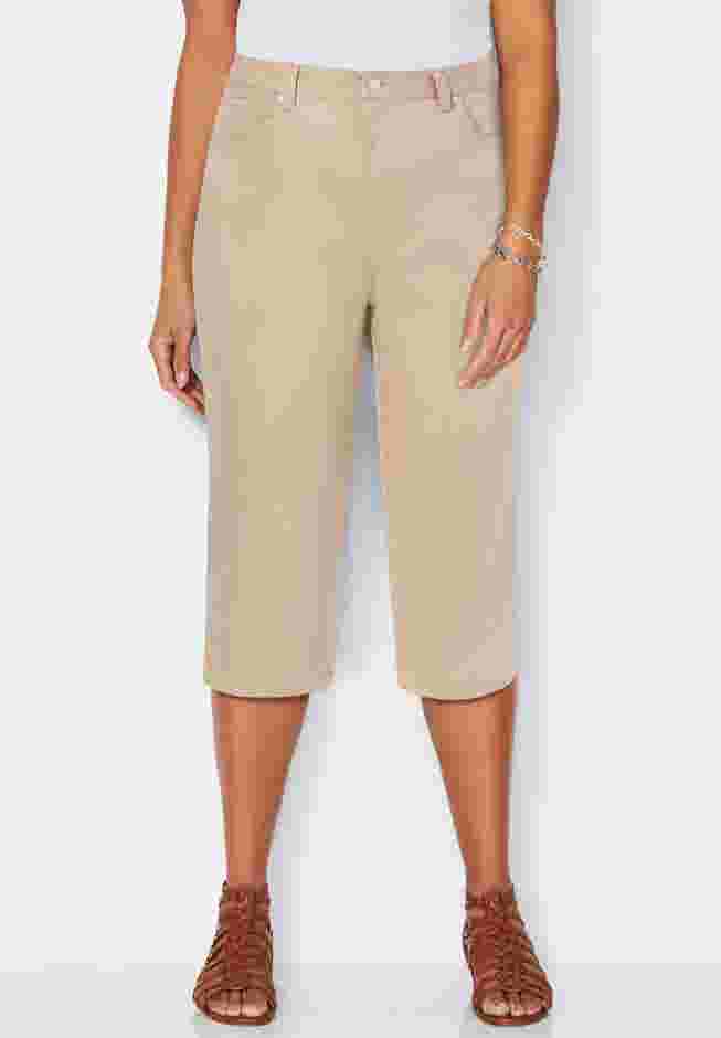 Sateen Stretch Capri image number 0