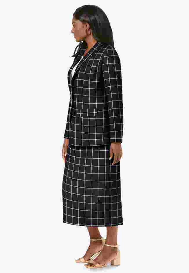 2-Piece Stretch Crepe Single-Breasted Skirt Suit image number 2
