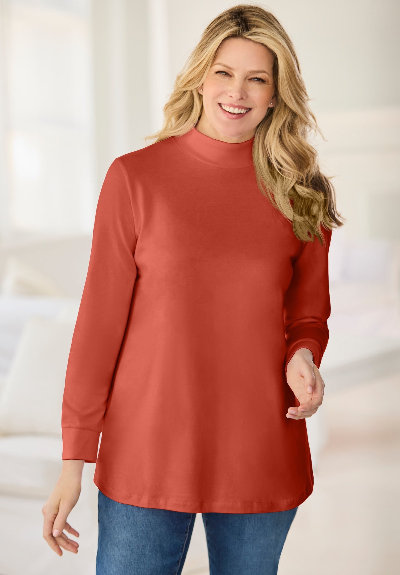 Perfect Long-Sleeve Mockneck Tee image number 0