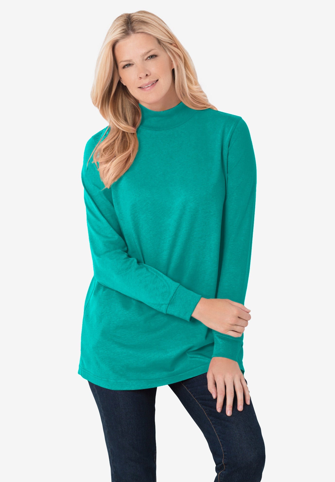 Perfect Long-Sleeve Mockneck Tee image number 0