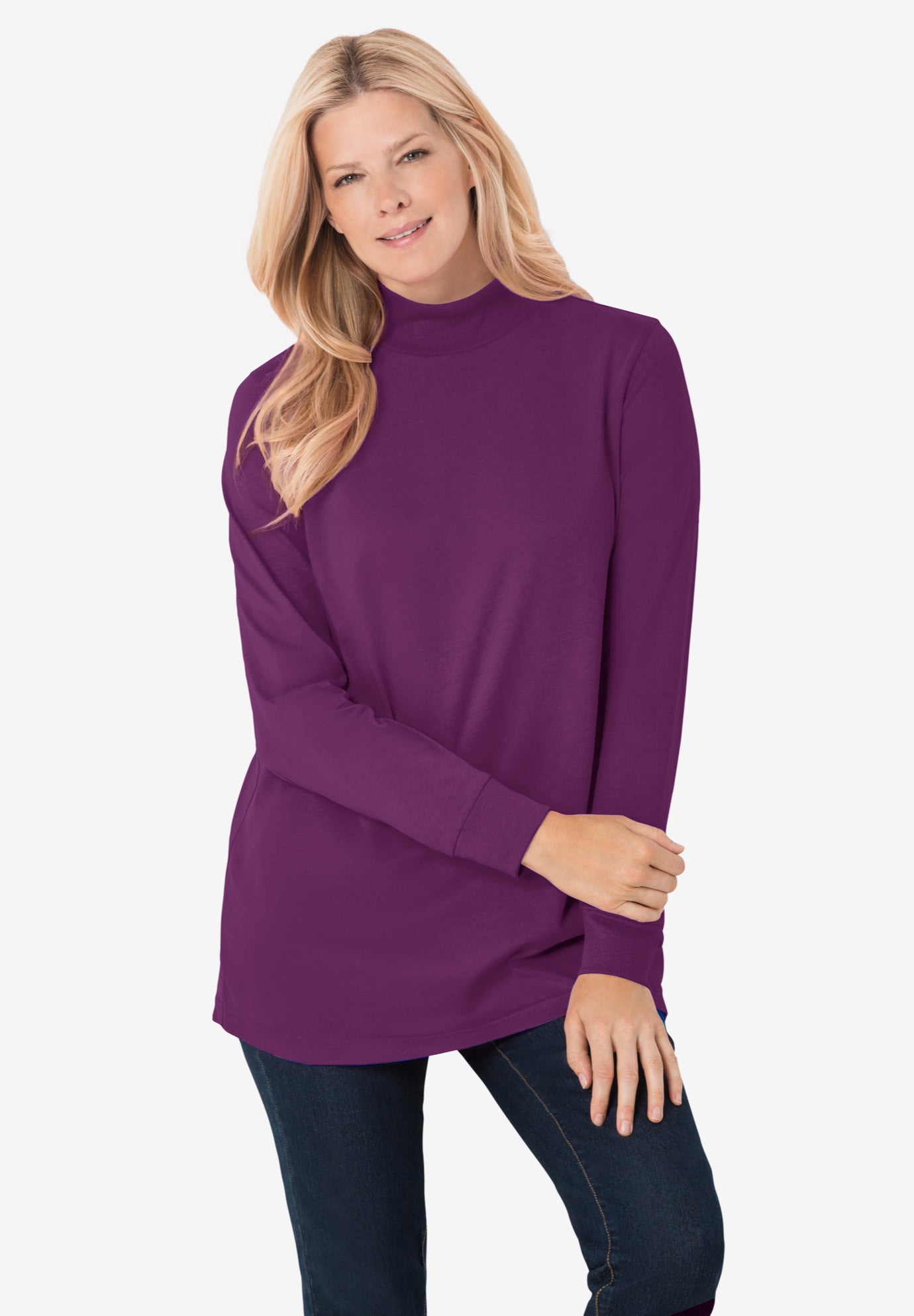 Perfect Long-Sleeve Mockneck Tee image number 0