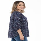 Georgette Buttonfront Tie Sleeve Cafe Blouse image number 2