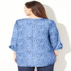 Georgette Buttonfront Tie Sleeve Cafe Blouse image number null