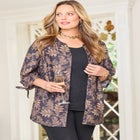 Georgette Buttonfront Tie Sleeve Cafe Blouse image number null