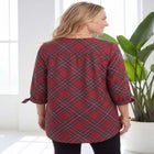 Georgette Buttonfront Tie Sleeve Cafe Blouse image number 1