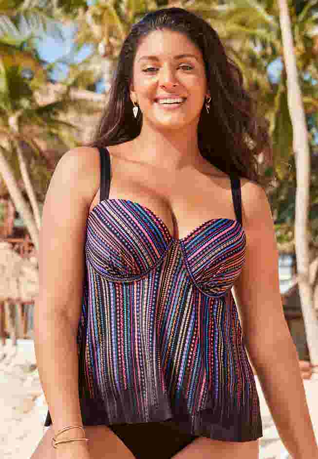 Flyaway Underwire Tankini Top image number 3