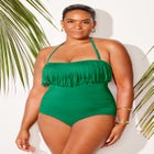 Fringe Bandeau One Piece Swimsuit image number null