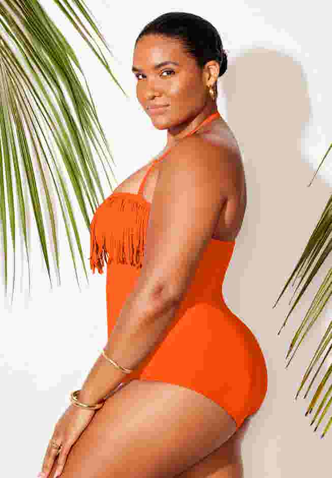 Fringe Bandeau One Piece Swimsuit image number 2