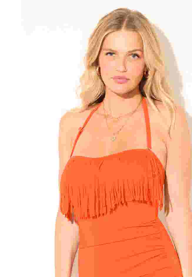 Fringe Bandeau One Piece Swimsuit image number 4
