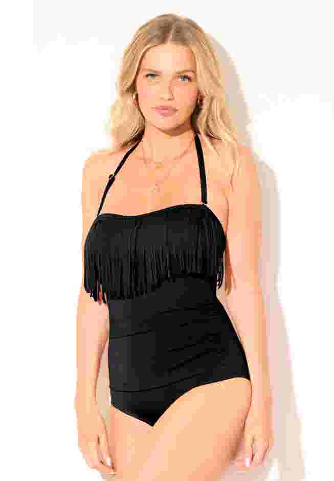 Fringe Bandeau One Piece Swimsuit image number 3