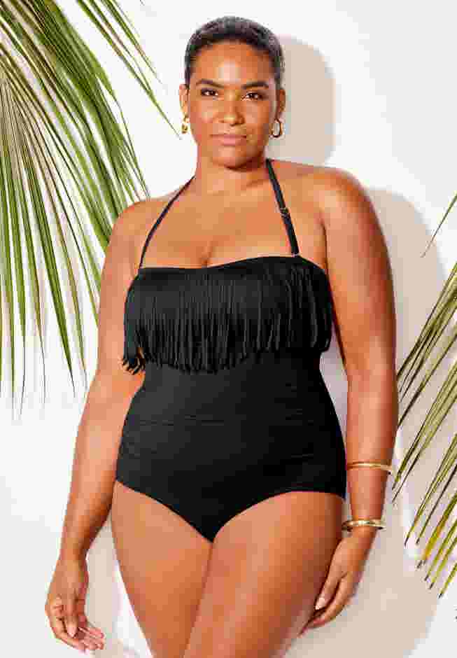 Fringe Bandeau One Piece Swimsuit image number 6