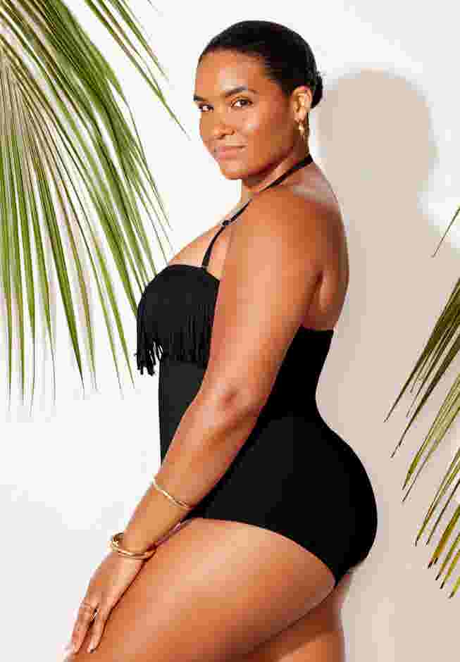 Fringe Bandeau One Piece Swimsuit image number 8