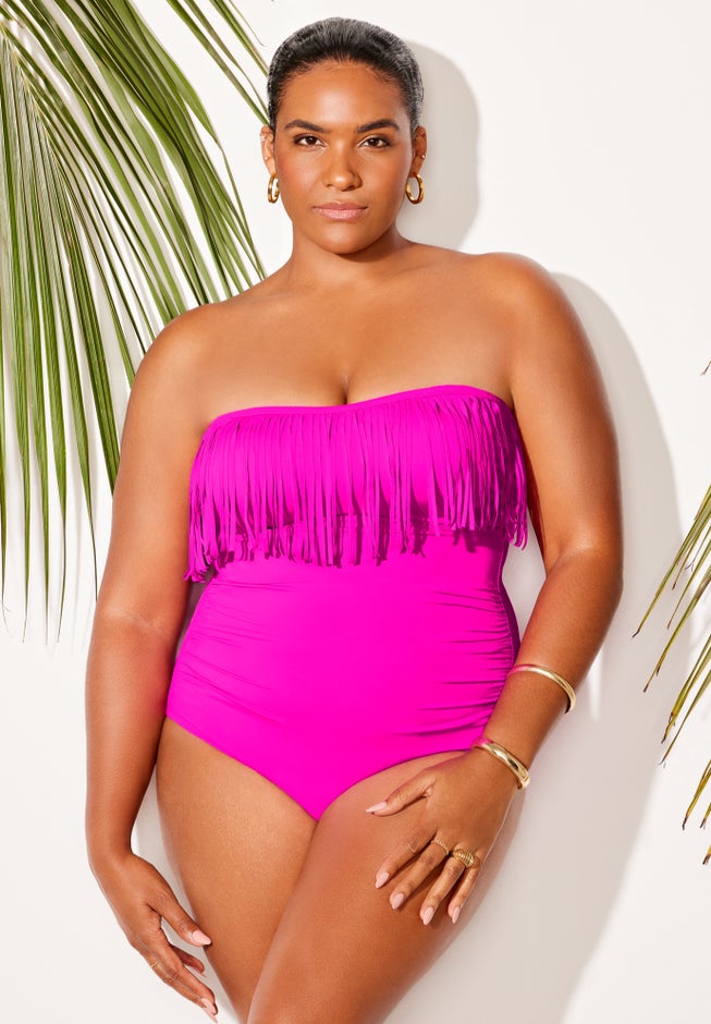 Fringe Bandeau One Piece Swimsuit image number 0
