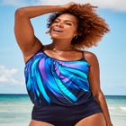 Lightweight Scoop Neck Blouson Tankini Top image number null