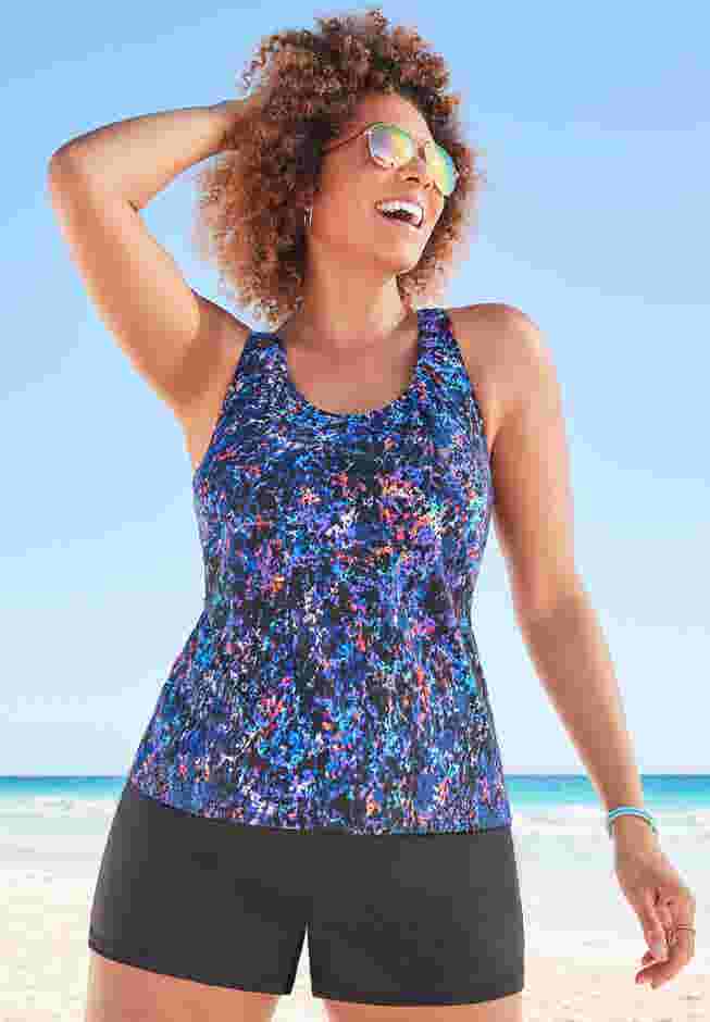 Chlorine Resistant Racerback Tankini Top image number 0