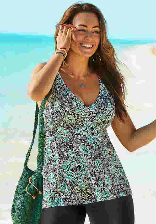 V-Neck Flowy Tankini Top image number 0