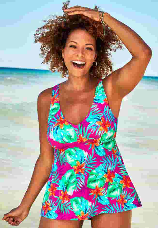 V-Neck Flowy Tankini Top image number 0