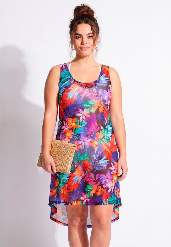 Quincy Mesh High Low Cover Up Tunic image number 3