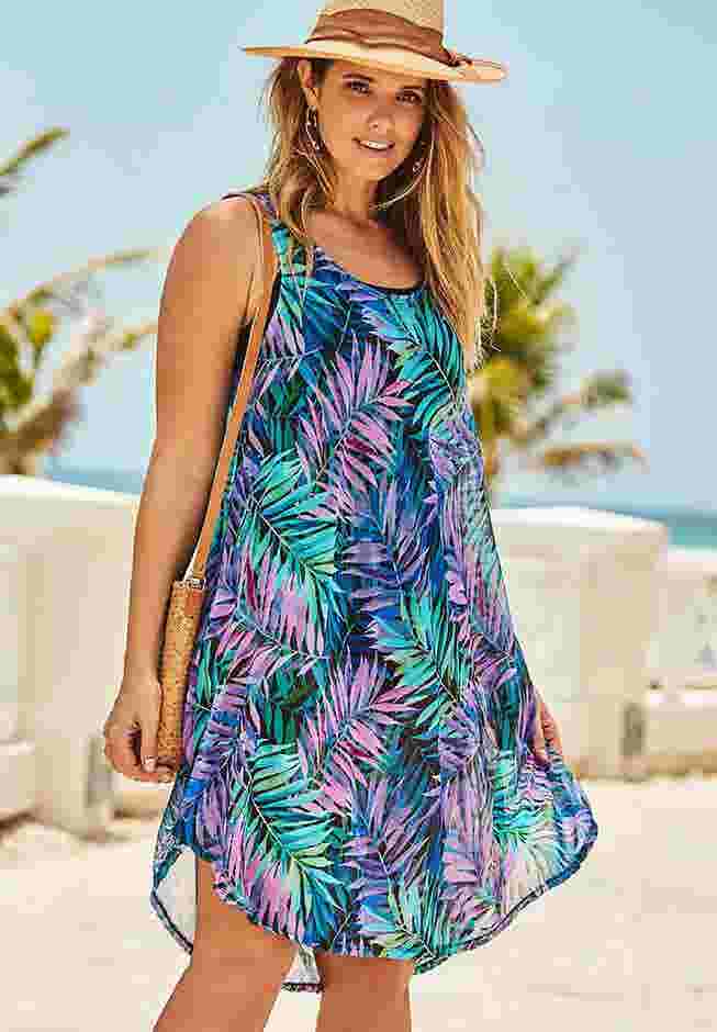 Quincy Mesh High Low Cover Up Tunic image number 0