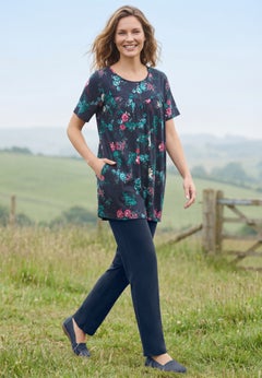 Shirred Yoke Swing Tunic