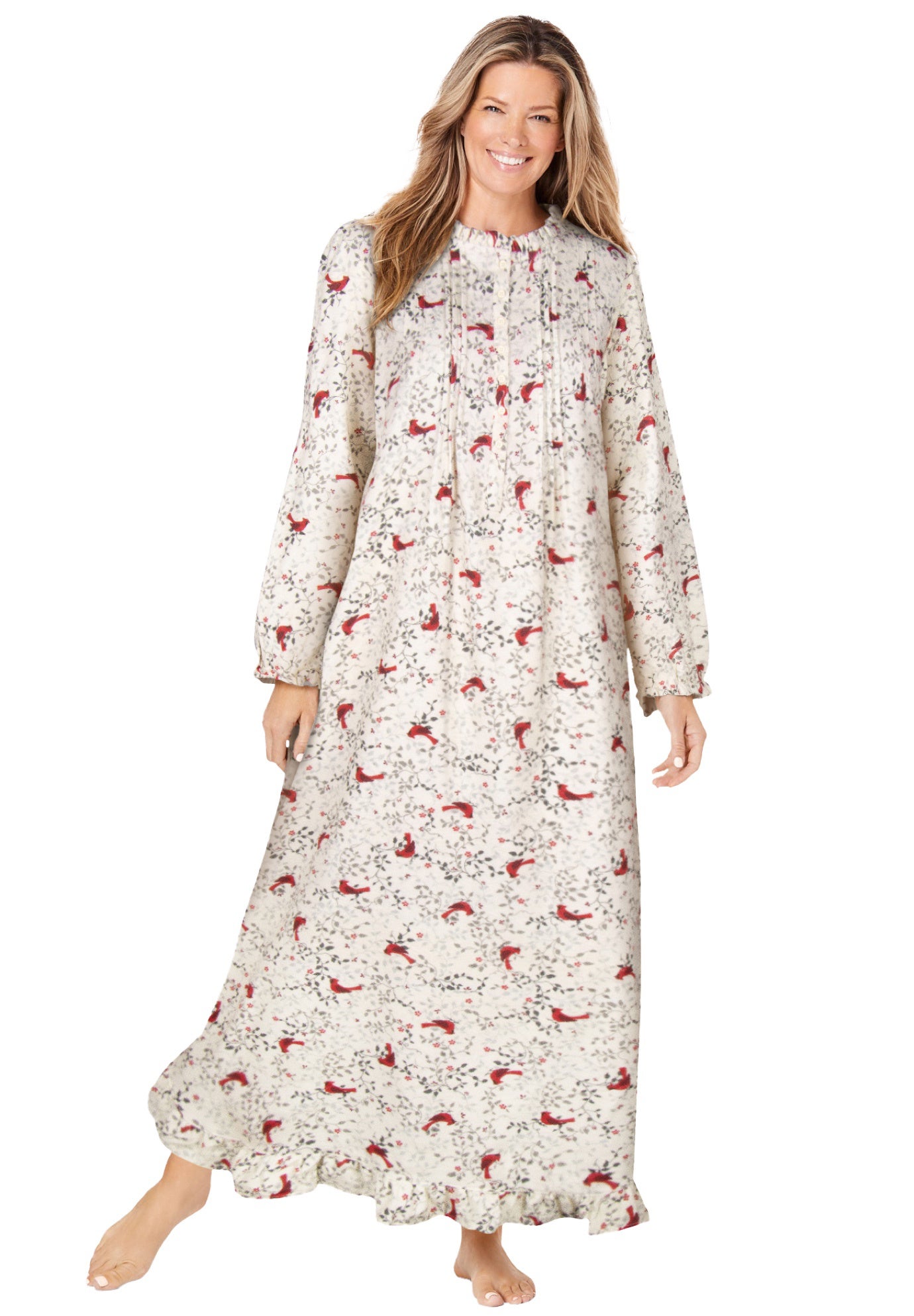 Long Flannel Nightgown  image number 4